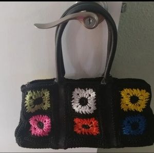 GUC SAK  boho granny square crochet handbag